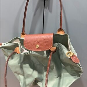 Longchamp Brown and Green Shoulder Bag